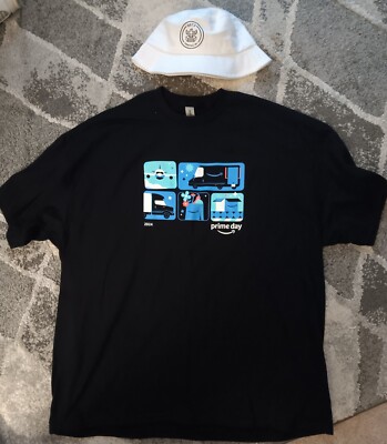 Amazon Prime Day 2XL T Shirt DET3 2024 Short Sleeve  Black + Hat Pontiac Mich