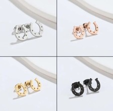 Zapatos de caballo filigrana herradura acero inoxidable aretes joyería