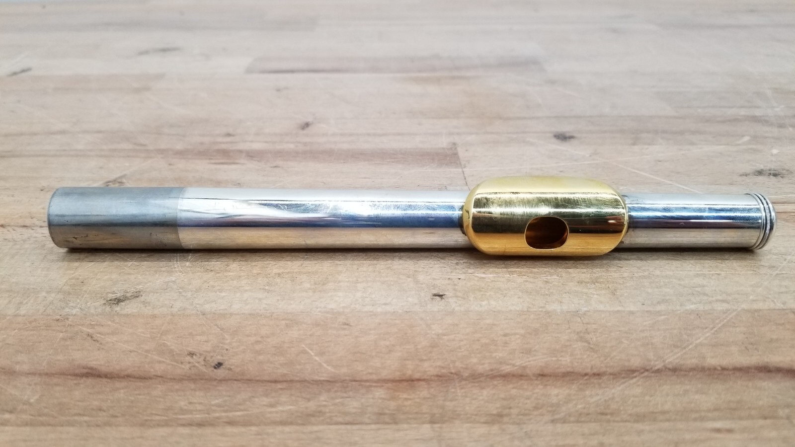 Jupiter Carnegie XL CF50 Silver Body Gold Lip Plate Flute w/ Hard Case