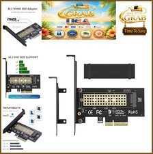 M.2 NVME to PCIe 4.0 x4 Adapter Aluminum Heatsink 2280 2260 2242 2230 SSD