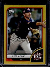 2023 Topps World Baseball Classic Pete Alonso Gold Rainbow Foil #/50 USA