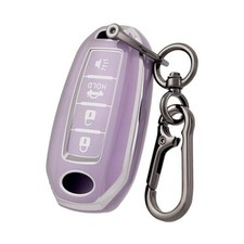 for Infiniti Key fob Cover with Keychain,Soft TPU Car Key Cover Case for Purple