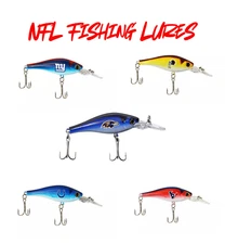 NFL Minnow Fishing Lure NEW Redskins Bears Bucs Ravens Colts Patriots Broncos