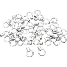 50 Sterling Silver Crimp Necklace Cord End Beading 7mm