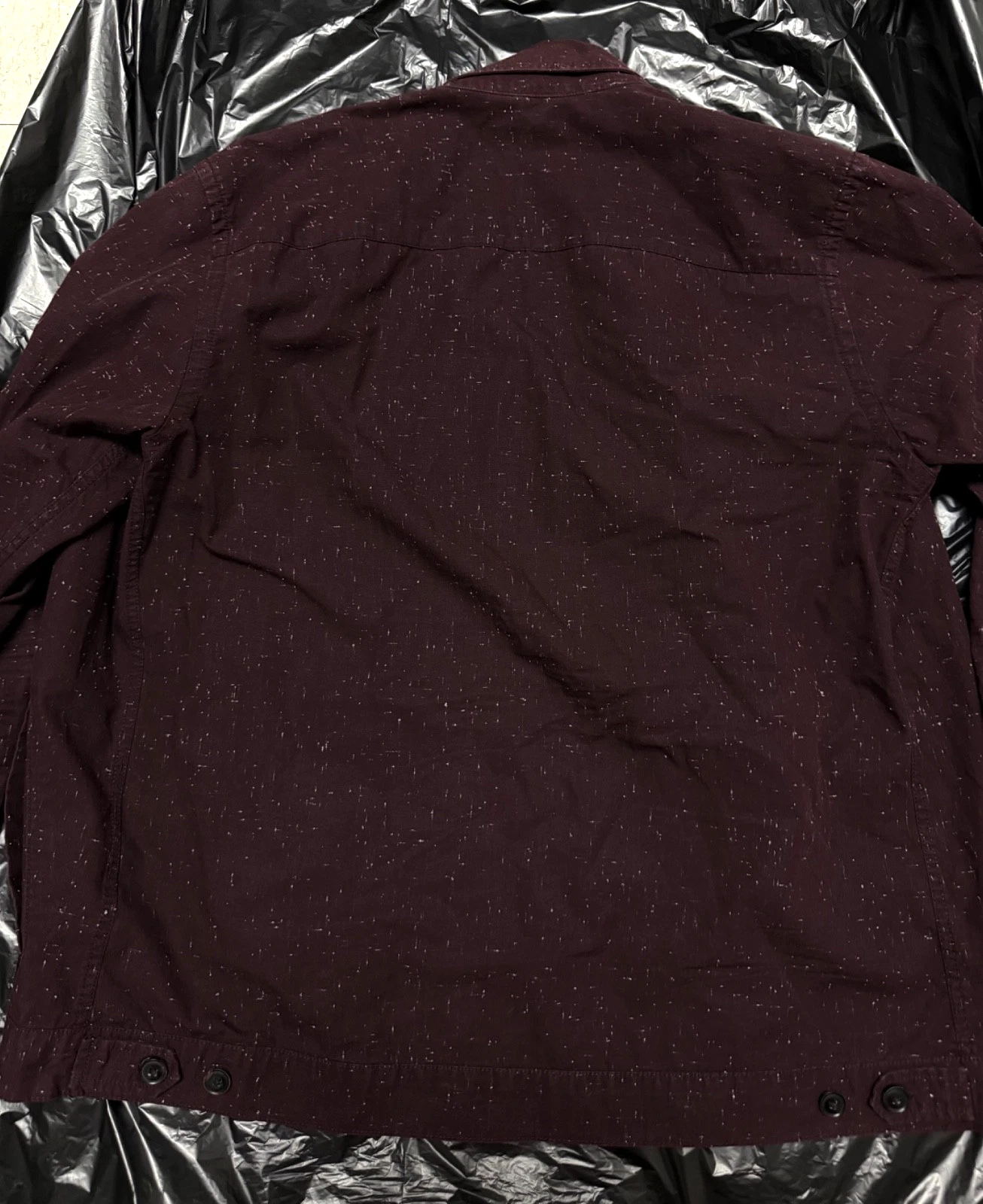 *AllSaints Mens Burgundy Cassady Full-Zip Long Sleeve Shirt Jacket M MEDIUM* image 9