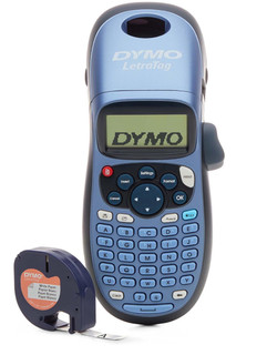 Dymo LetraTag LT 100H Label Maker: White Paper/Black Print Blue [1/2" x 13']