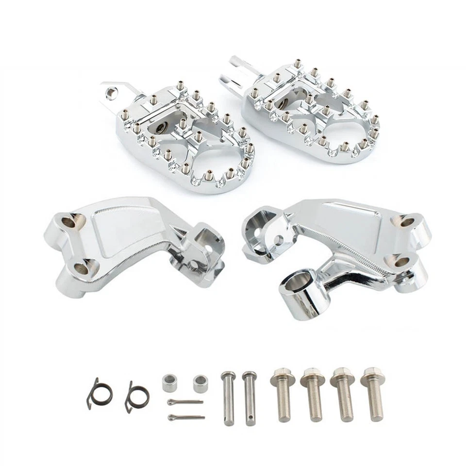 Chrome Set Front Footrest Foot Pegs Mount Bracket For Yamaha Vmax 1200 1985-2007 Foto 4 de 4
