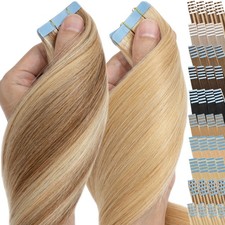 40pcs Thick Tape In Skin Weft Real Remy Human Hair Extensions Highlight