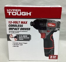 Hyper Tough 12V Max Cordless Impact Driver w/ 1.5ah Batter + Charger- Free S&H