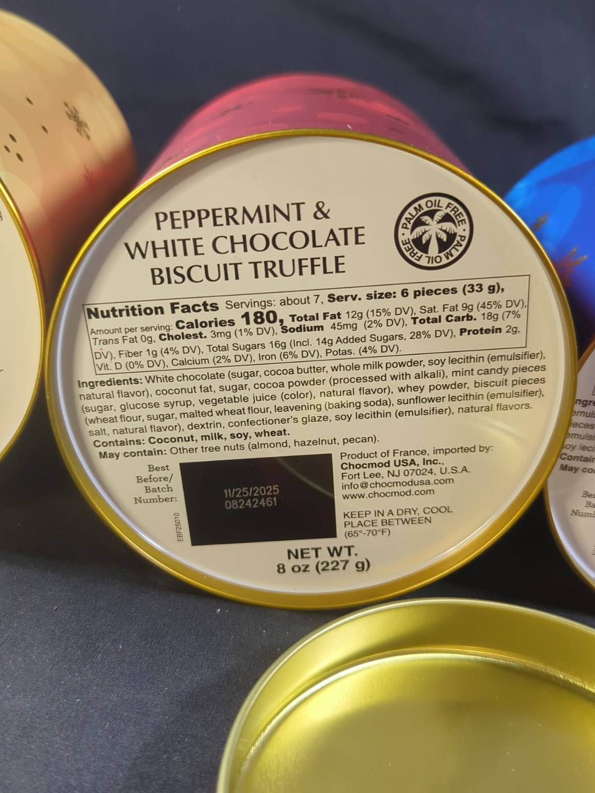 Set of 3 Christmas Gift Wrap Snowflake Truffle Tins Metal Storage Container Rare