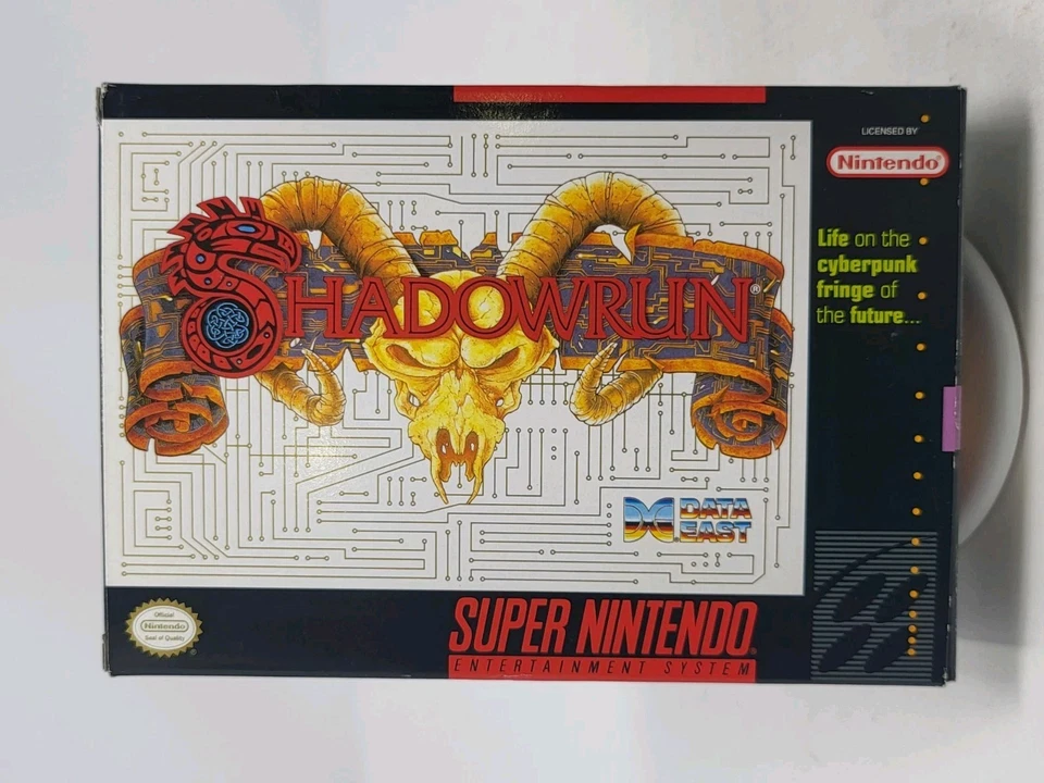 Shadowrun(超级任天堂,1993 年)SNES • 全新带盒 带海报和手册 • 已测试  — 第 2/4 张图片