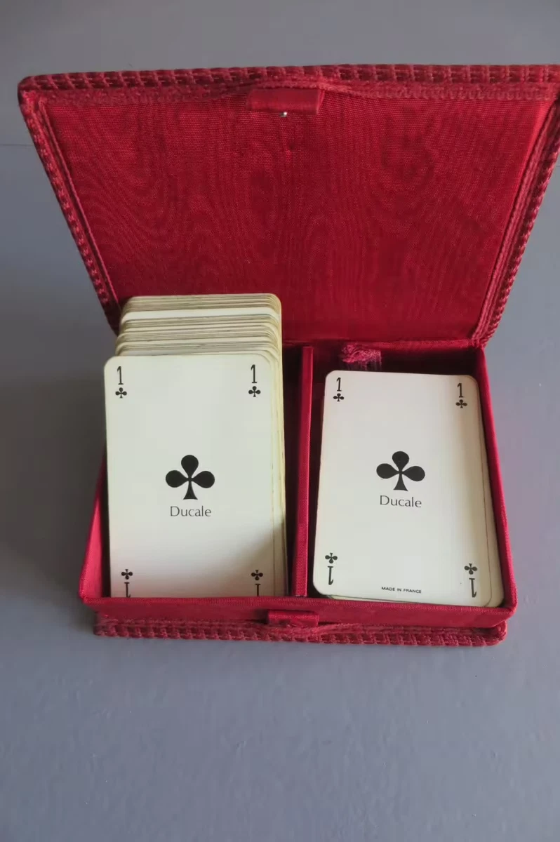 Très ancien Jeu miniature de 52 Cartes - Pays Bas - avec son étui en