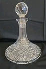 VINTAGE WATERFORD IRISH CUT CRYSTAL ALANA SHIPS DECANTER WITH STOPPER SIGNED 10"