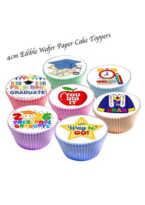 Tortenaufleger Vorschule Kindergarten Abschluss 2026 12 vorgeschnitten essbar Oblatenpapier