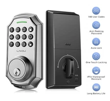 Arpha Smart Keypad Door Lock Handle Keyless Entry Deadbolt D180K Nickel / Black