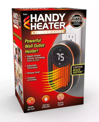 #ad HANDY HEATER 3296 BTU 800 ​Watt 7 in Copper Core Plug ​In Ceramic Space Heater $25.72