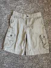 Faded Glory Shorts Boys Size 10 Cargo Shorts Khaki Cotton Adjustable Waist
