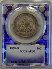 New Listing1858-O Seated Liberty Half Dollar PCGS AU50 Trader Bea