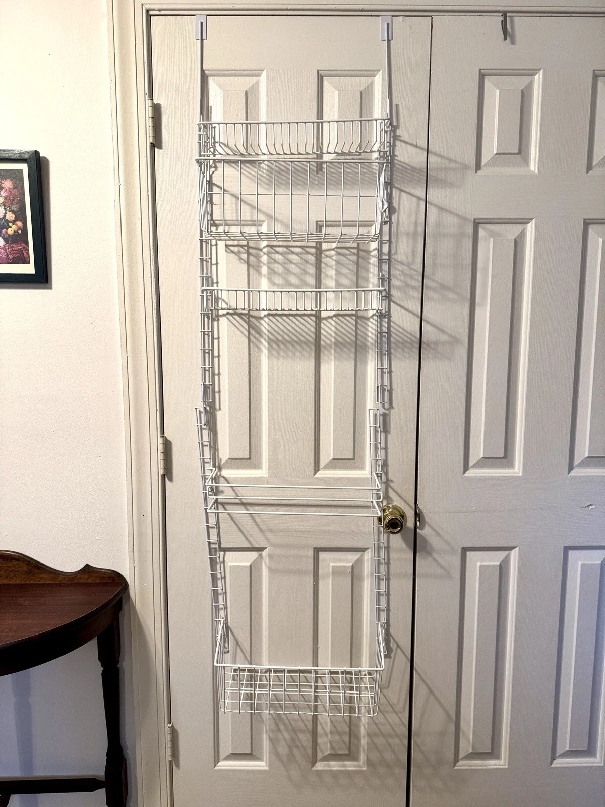 Metal Wire Storage Rack Organizer Over Door For Spices, Wrapping Paper, Kitchen