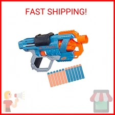 NERF Elite 2.0 Commander RD-6 Dart Blaster, 12 Darts, 6-Dart Rotating Drum, Outd