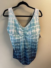 NEW NWT Sporti Bathing Suit Swimsuit Plus Size 20W Womens One Piece Sea Foam WOW