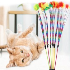 Cat Teasing Stick Teaser Wand Fishing Pole Bird Chase Toy for Cats