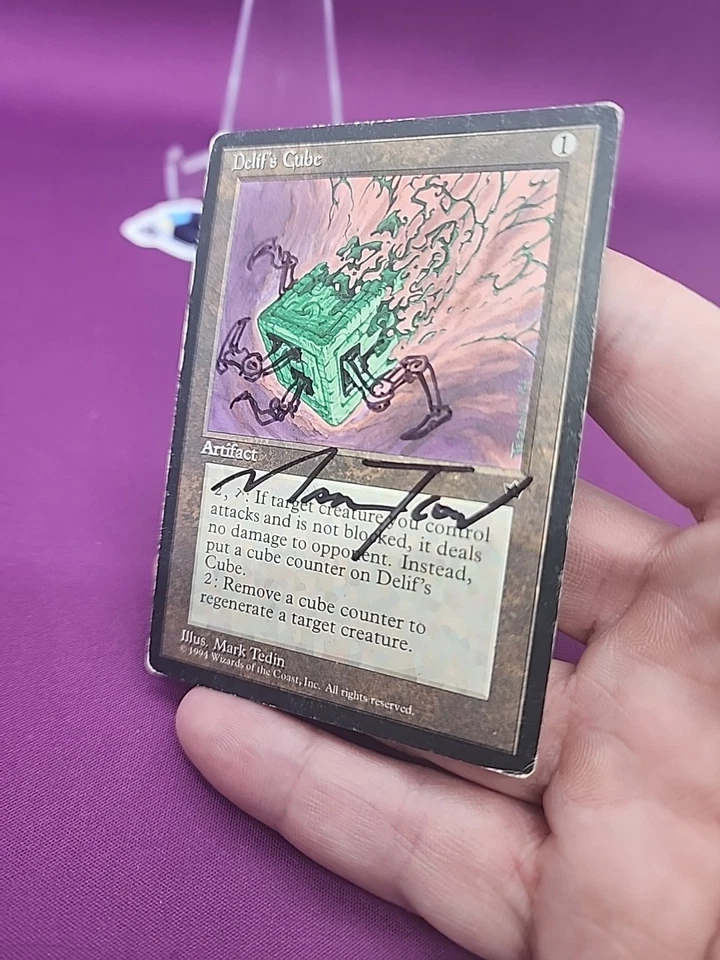 MTG Delif's Cube Altered Signed Mark Tedin Fallen Empires Magic Rare *CCGHouse* - Image 4 of 4