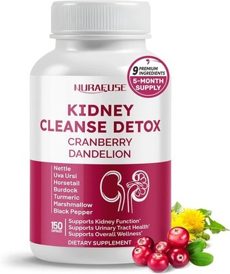 Cranberry Dandelion Kidney Cleanse Capsules - Detoxify Naturally with 150 Count