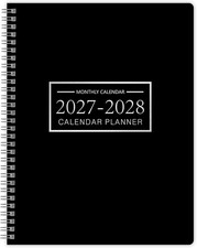 2027-2028 Monthly Planner, Jan 2027-Dec 2028, A4 2027 - Dec Black