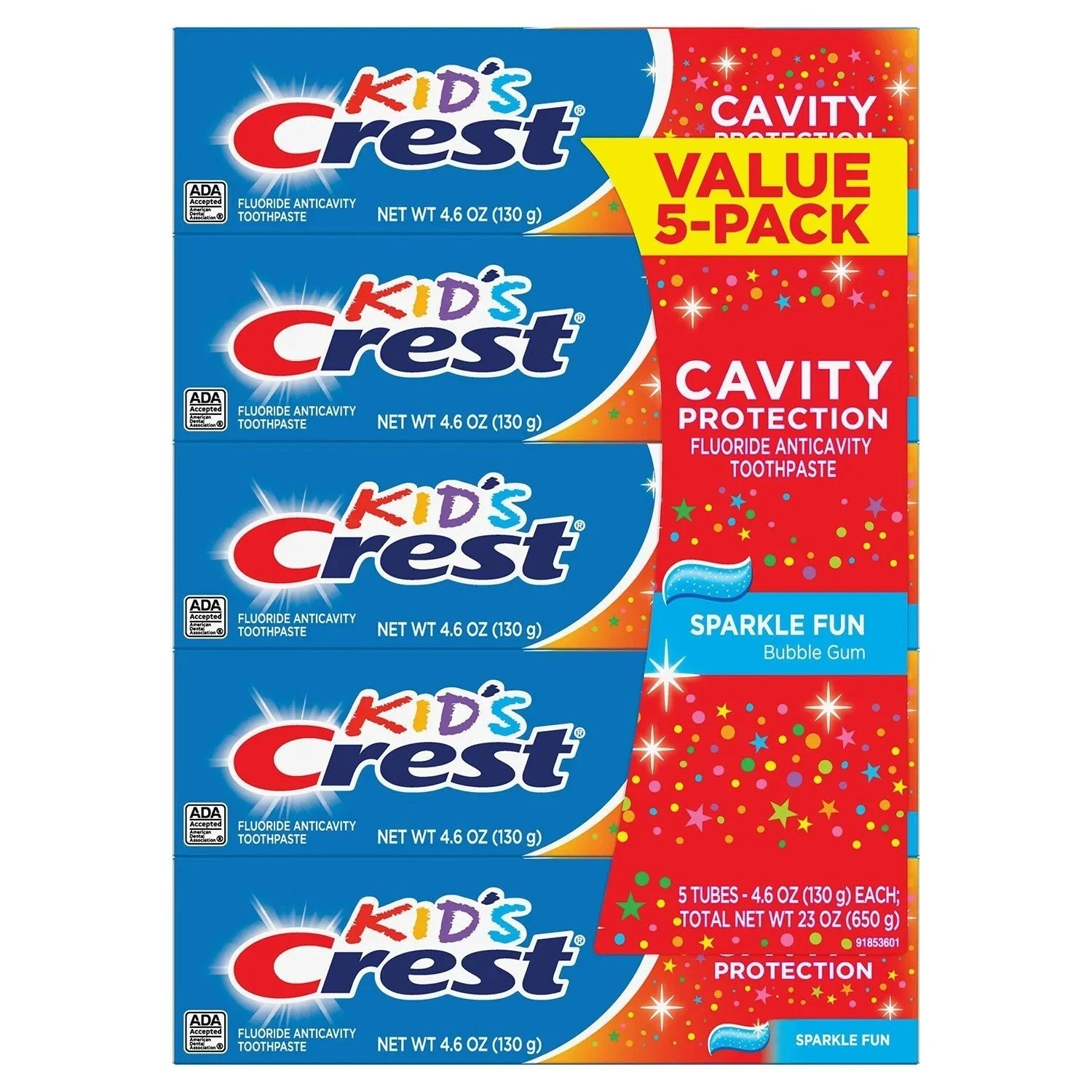 CREST Kids' Toothpaste, Sparkle Fun (4.6 oz, 5 pk.)
