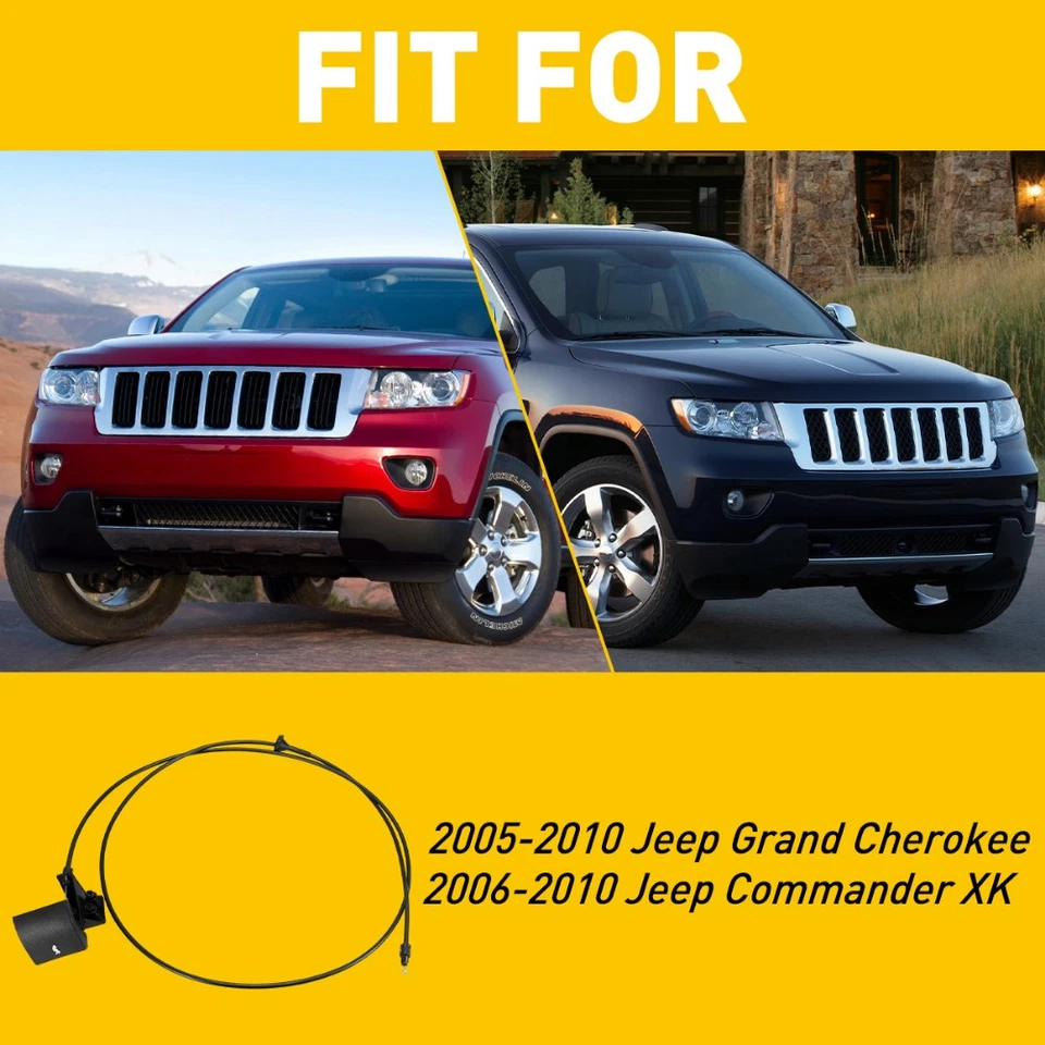 Cable de liberación de pestillo de capó para mango 05-10 Jeep Grand Cherokee 06-10 Commander EA Foto 4 de 4