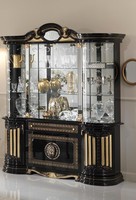 Vitrine Glas Schrank Wohnzimmer Schaufenster Vitrinen Italienische MöBel Holz