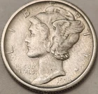 1918-S Mercury Dime VF/XF Original Silver, Early San Francisco, Nice Detail