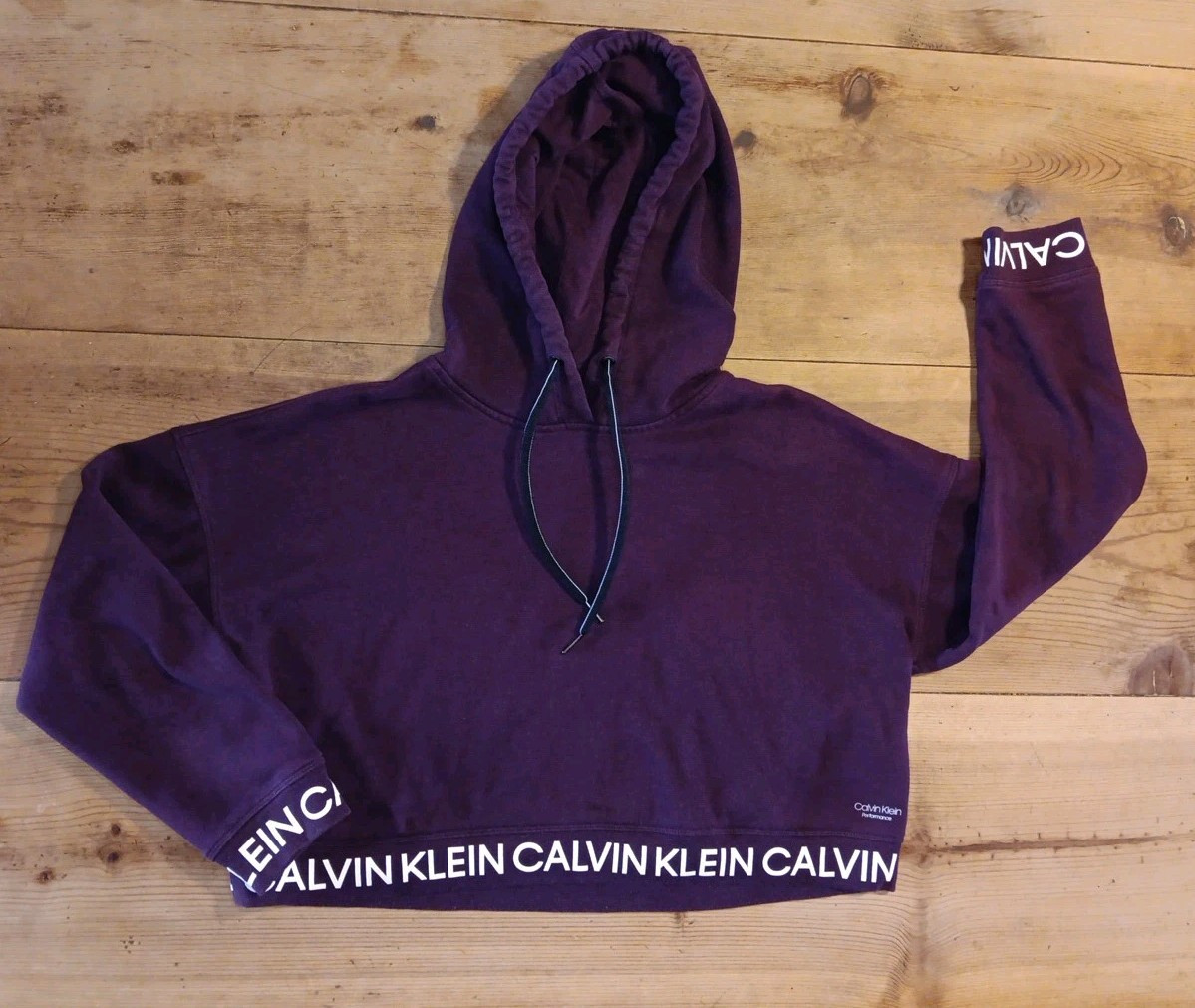 Calvin Klein Performance Hoodie Womens L Cropped Sweatshirt Hooded