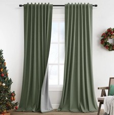 52 W X 120 L Olive Green 100 Blackout Curtains Set Of 2 Panels