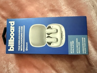 Billboard & Wireless Gear Bluetooth True Wireless Earbuds Blue White Charger Set