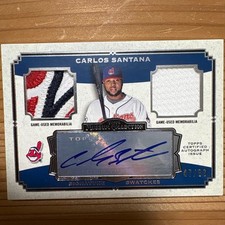 Carlos Santana Cleveland Indians 47/99 Game- Jersey Auto Memo Card