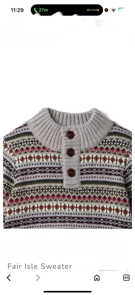 NWT• Boys Janie & Jack Fair Isle Sweater - Image 4 of 4