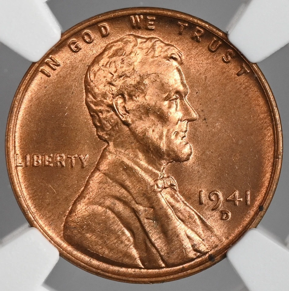 1941-D  1C LINCOLN WHEAT CENT "DENVER MINT" NGC MS66 RD (RED) # 8340750-367 - Image 2 of 4