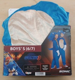 Sonic Movie 3 Sonic Costume for Children, Boys S (6/7), (No Tail)