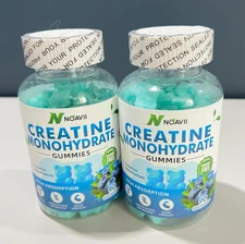 Lot of 2 Novaii Creatine Monohydrate Gummies 5000Mg Unisex, 90ct Blueberry