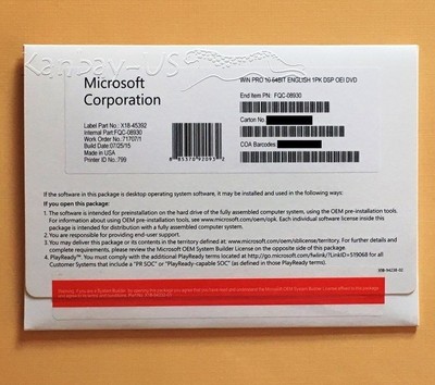 Low Priced New Sealed Microsoft Windows 10 PRO Professional 64 Bit DVD and Product Key Low Priced New Sealed Microsoft Windows 10 PRO Professional 64 Bit DVD and Product Key