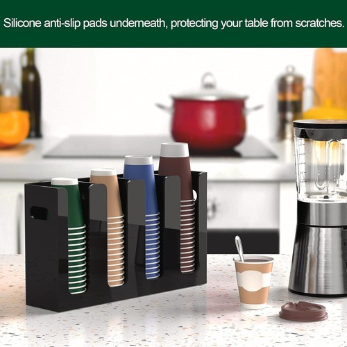 Disposable Coffee Cup Dispenser, Wall Mounted Hot & Cold Drink Cup Lid Holder - Picture 6 of 6