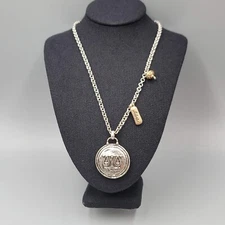 Chicos Libra Necklace Silver tone Charms Pendant Zodiac 18"