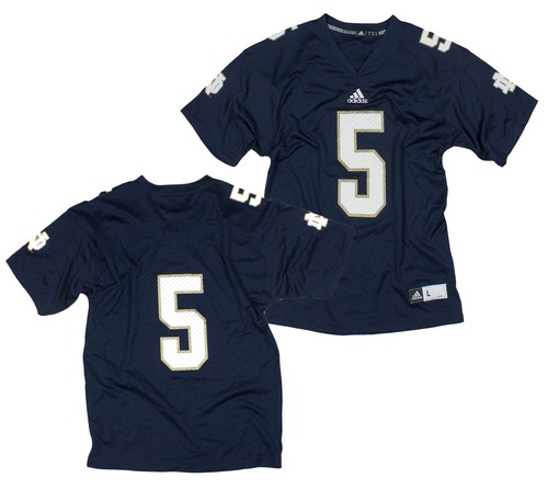 Adidas Youth NCAA Notre Dame Fighting Irish #5 Jersey, Navy - Picture 1 of 7