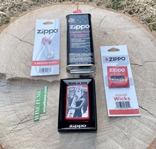 New Zippo Windproof Lighter Skull King Queen Beauty +zippoFuel+zippo Flints+Wick