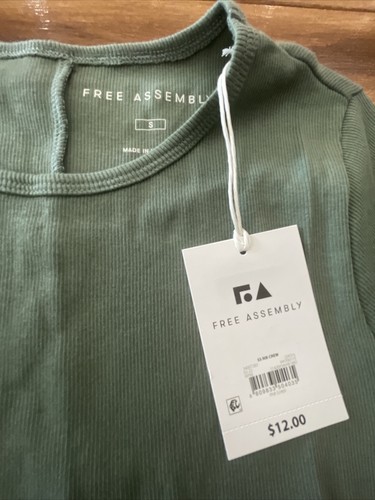 Neu montierfreies Damen-Crew-Shirt olivgrün Größe Small - Bild 2 von 5