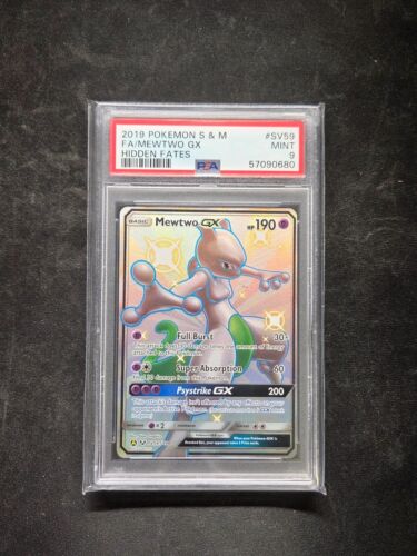 MEWTWO GX SV59/94 PSA 9 2019 POKEMON HIDDEN FATES