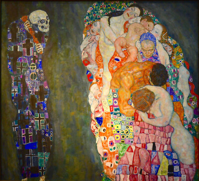 gustav klimt vintage life death painting art Print choose canvas or ...