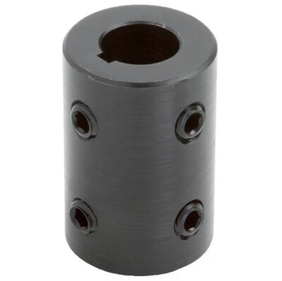 1-1/4'' Solid Rigid Set Screw Coupling Black Oxide With Key Way Set Screws*